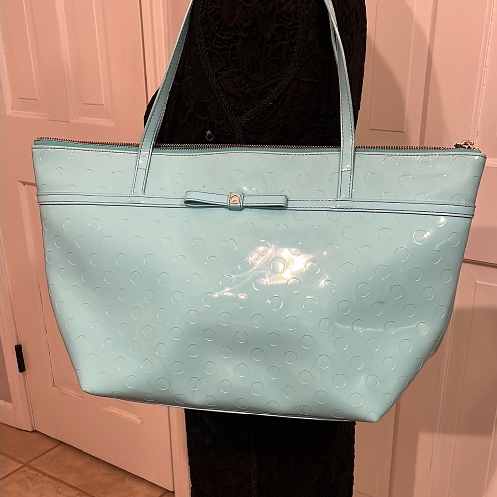Kate Spade Blue Textured Leather Tote